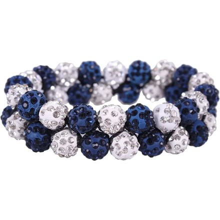 QHP Knotband Gloss Wit/Navy - One size