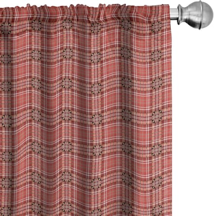 ABAKUHAUS Geruit gordijnen – 2x75x175 cm – microvezel