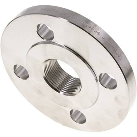 Draadflens DN32-PN16 Rp 1-1/4'' RVS 1.4571 DIN 2566