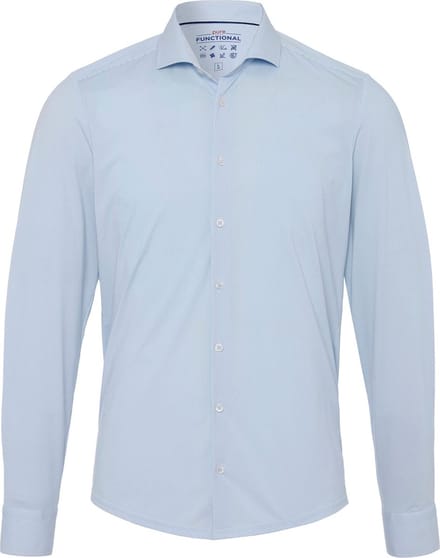 Pure Shirts Functional Lange Mouw Overhemd Micro Print Light Blue (4048-21750 - 100)