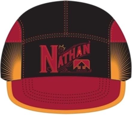 Nathan Sports Quick Stash Run Hat Chili Pepper/Black/Tangerine Tango Brew Ns2071