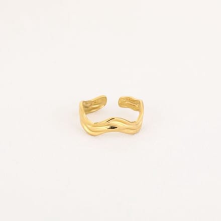 Bijoutheek Ring (Sieraad) Wave Goudkleurig