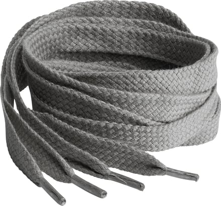 Springyard veters plat 9.0 mm - donkergrijs - 90cm - katoen - 1 paar