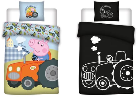 Peppa Pig Dekbedovertrek Tractor Glow in the Dark 100 x 135 Cm Katoen