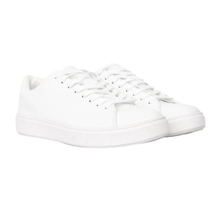 Duck and Cover Heren Kremes PU-trainers met lederlook (Wit)