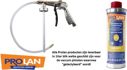 Undercoating pistool voor Tectyl, Fertan, Dinitrol, Owatrol underbody coating, Prolan met instelbare luchtdruk
