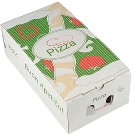 1x 100 Pizzadozen Cellulose pure hoekig 30 cm x 16 cm x 10 cm