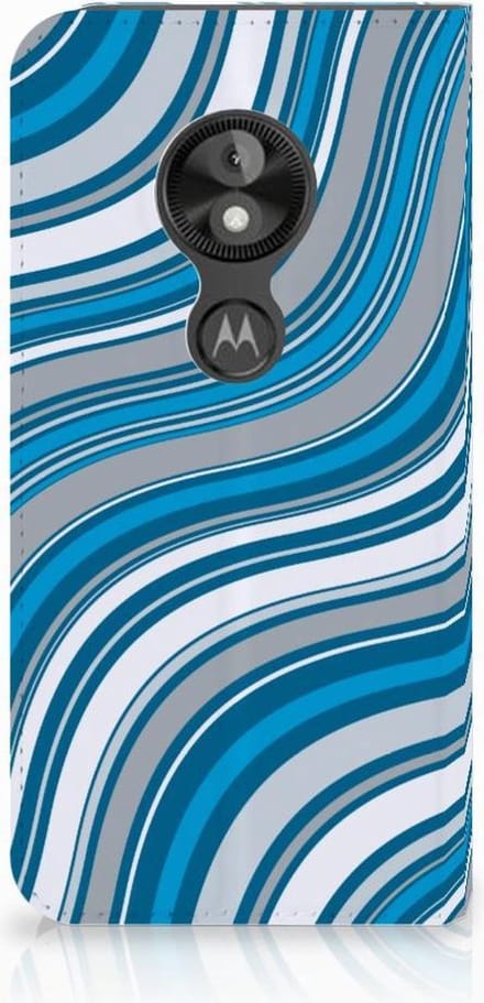 Motorola Moto E5 Play Hoesje met Magneet Waves Blue