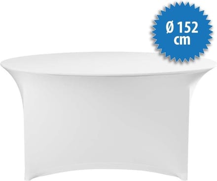 Cover Up Tafelrok Stretch - Ø152cm - Incl. Topcover - Wit