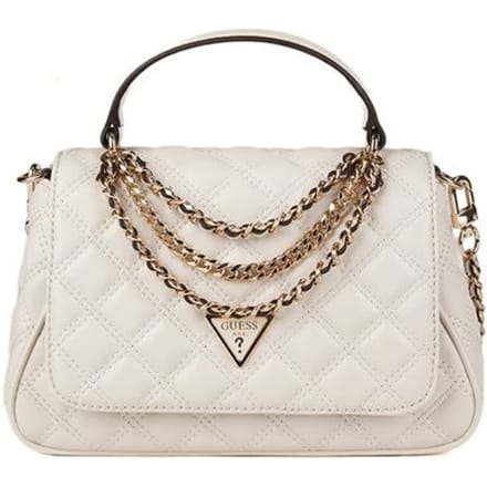 GUESS schoudertas handtas Giully II Top Handle Flap Bag Bone crème