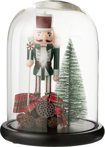 J-Line Decoratieve stolp Notenkraker - glas - rood/groen - large