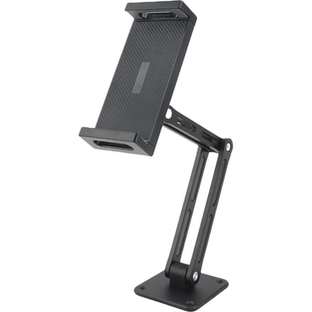 Tablet Wandmontage Houder Aluminiumlegering Verstelbare Opvouwbare Tablet Wandstandaard Houder voor 4 12.9 Inch Telefoons en black