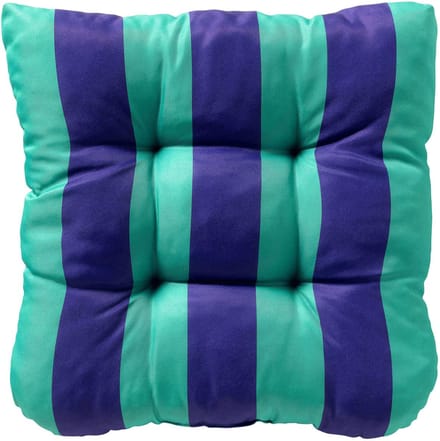 APRIL - stoelkussen 45x45 cm - gestreept - Vivid Green - groen, blauw