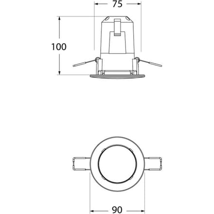 Fumagalli LED downlight Teresa 90, GU10, CCT, 3.5W, zwart