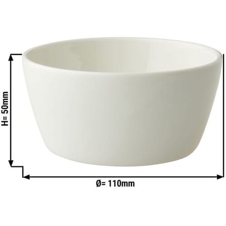 GGM Gastro (12 stuks) Kom - Lux - Porselein - 25cl - rond - Ø110mm - stapelbaar - Elfenbeinweiß ivoorwit