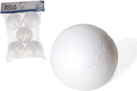 Gerimport Piepschuim hobby vormen DIY ballen - 5x - styropor bollen - 6 cm