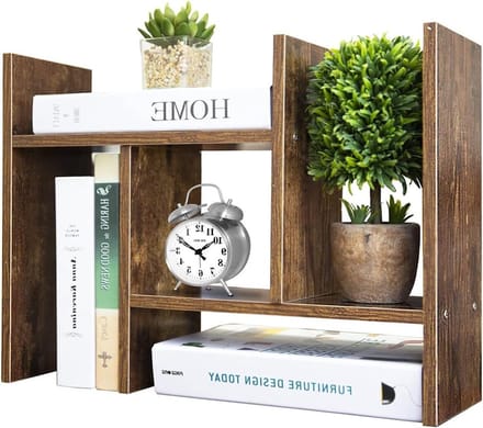 Bureau Plank Organizer - Desktop Plank - Kantoor Thuis - Verstelbaar Natuurlijk Hout - Tot 60cm Breed - Natuurlijk