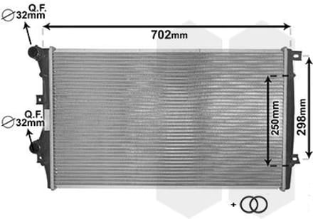 Van Wezel - RADIATOR VOOR AUDI A3 8P 2003-2008 1K0121251AT