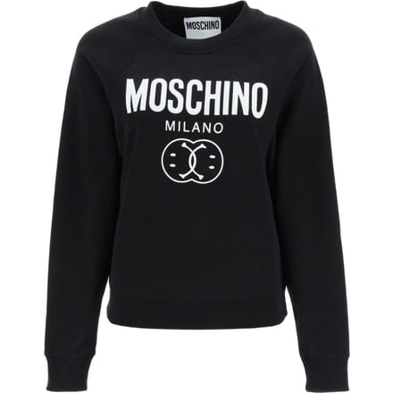 Moschino Milano Double Smiley Zwarte Trui