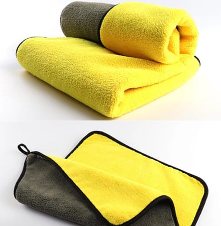 Microvezel droogdoek-Auto droogdoek-Auto -poetsdoek- 30x60 cm - geel/grijs