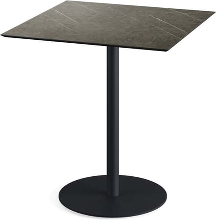 Tuintafel Midnight Marble Urban Zwart Frame HPL 70x70cm - Giga Meubel