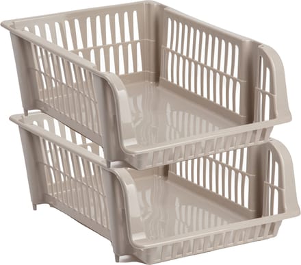 Plasticforte Stapelbare opbergmand - 4x - Beige - 20L - kunststof - 43 x 32 x 16 cm