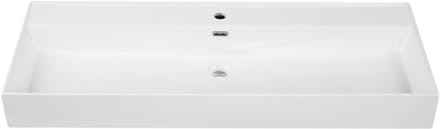 Saniclass Legend wastafel - 120.5x47x16cm - 1 kraangat - glans wit