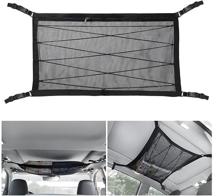 Dailygoods- Opbergnet Universeel - Bagageorganizer - Polyester - Dak-Organizer - Auto Accessoires - 70 x 50 cm - Trekkoord