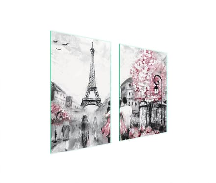 TMK ArtDeko - Beschermplaat Glas - 65x52 cm - Parijs - Veelkleurig