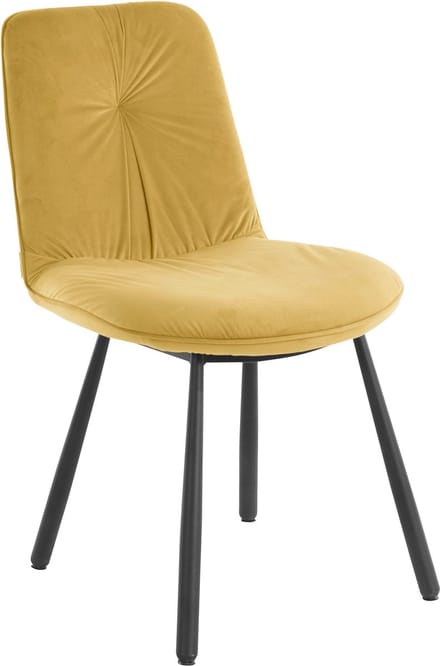 Meryl-Eetkamerstoel - Geel Fluweel - Set van 2