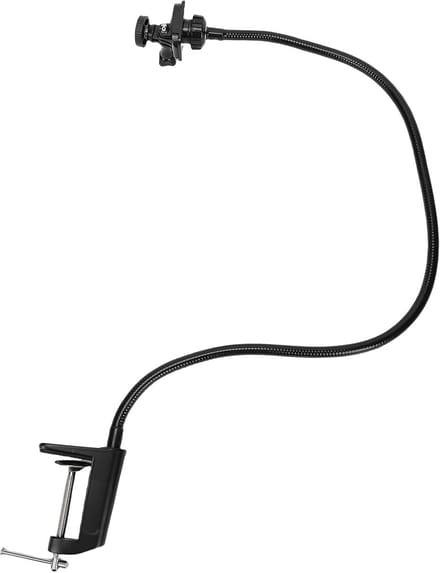Camerastandaard Zwanenhals - Webcam Arm - Streaming Videogesprekken - Flexibele Positionering - 5.5 cm klem - Zwart