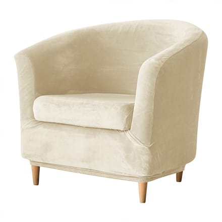 Meble odNowa - Clubfauteuil Hoes - Velours - Crème
