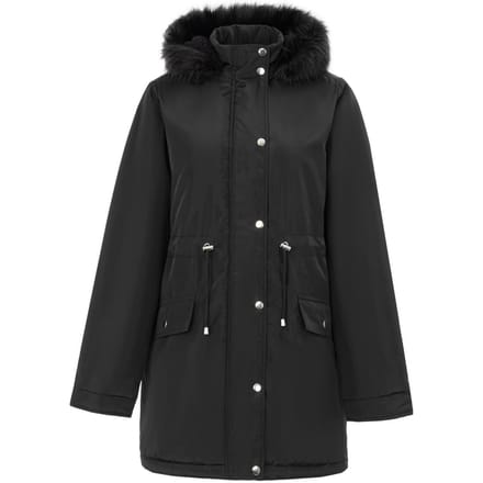 Miso Dames Hooded Full Zip Parka (Zwart)