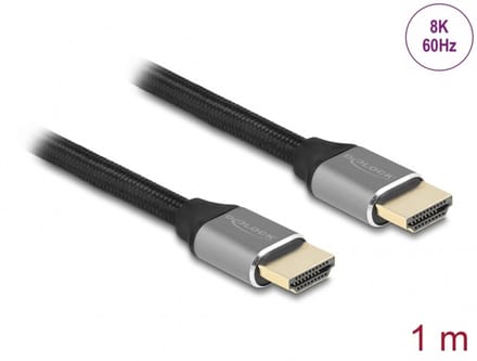 Delock Ultra High Speed HDMI Cable 48 Gbps 8K 60 Hz grey 1 m certified