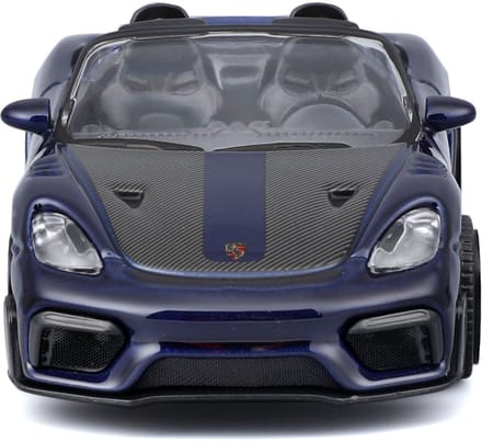 Bburago Porsche 718 - Modelauto - Schaal 1:43 - Donker Blauw/Carbon