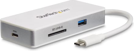 StarTech.com USB-C 4-in1 multiport adapter - SD (UHS-II) kaartlezer - 100W Power Delivery - 4K HDMI - GbE - 1x USB 3.0