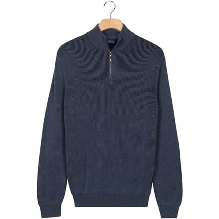 Baileys - Heren - Trui - Ribgebreid - Katoenen Pullover - Dark Denim - 528419-675