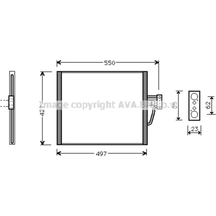 Condensator, airconditioning AVA COOLING BW5213 AVA