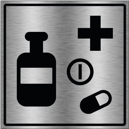 Medicijnen bord - gecoat brushed aluminium | 20 x 20 cm
