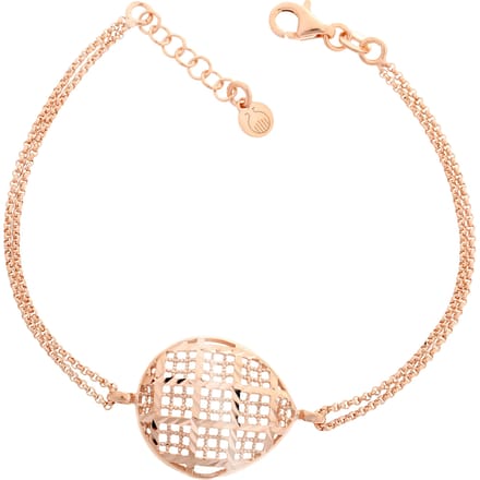 Orphelia ZA-7191/RG- Armband rosé double chain drop - 925 Zilver - 19 cm