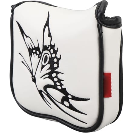 Putter Cover Headcover PU Shell Pluche Voering Delicate Borduurwerk Putter Hoofdbeschermer Wit white
