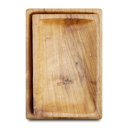 Rico & Plato Dienblad - Set van 2 - Teak - Rechthoekig - Groot - Houten serveerplank - Borrelplank - Tapas - Kaas - Hapjes - Schaal