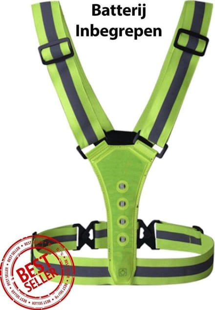 Hardloopvest met Led Reflectief - Running vest - Veiligheidsvest - Sportvest - Hardloopverlichting - One size fits all