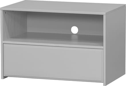 WOOOD Yissa Tv-Meubel Met Lade/ Open Vak - Grenen - Wolkengrijs