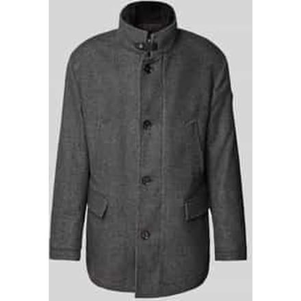 Lange wollen jas met opstaande kraag, model 'Gary'