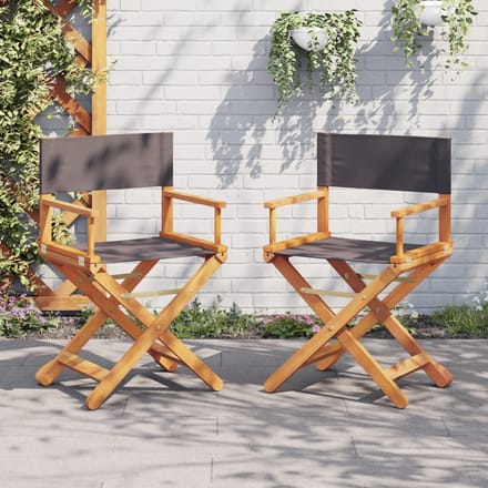 vidaXL - Regisseursstoelen - 2 - st - inklapbaar - stof - donkergrijs