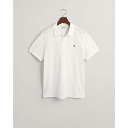 Gant Polo Fine Shield Short Sleeve Piqué Uni Wit / male