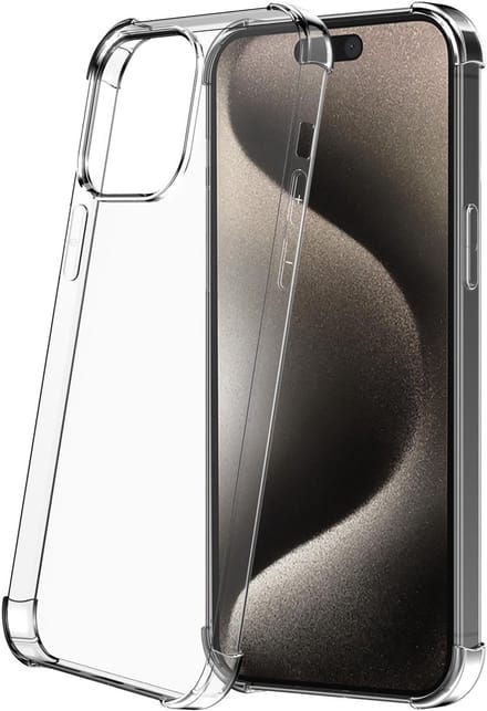 Geschikt voor iPhone 15 Pro Max Transparant met Stootrand - Siliconen TPU ShockProof case doorzichtig - ProtX