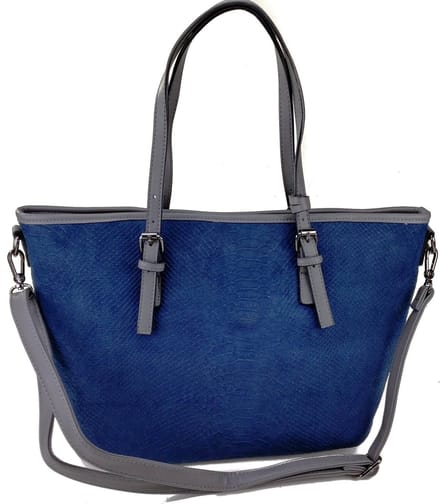 DUDLIN Omhang Hand & Schoudertas Blauw Zwart Shopper Tas