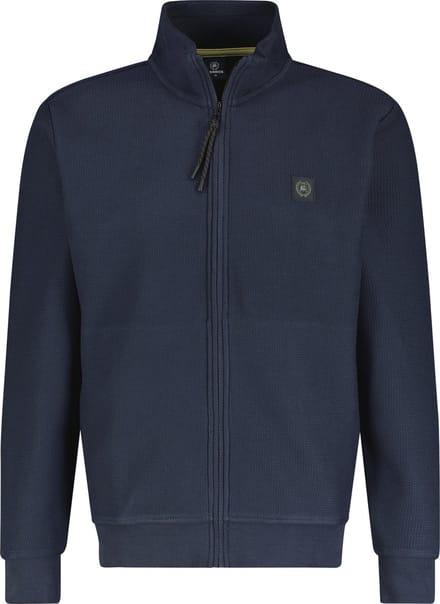 Lerros Vest Gestructureerd Sweat Jack 2484532 485 Classic Navy Mannen Maat - L